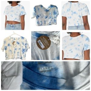 X-Large Sundown by Solendid Sky Tie Dye Women’s Forget Me Not Crop Top Tee